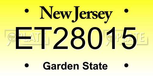 ET28015 New Jersey License Plate