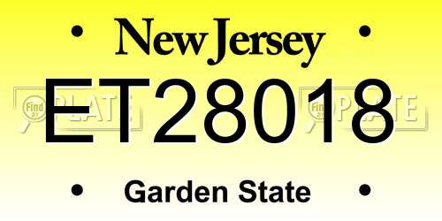 ET28018 New Jersey License Plate