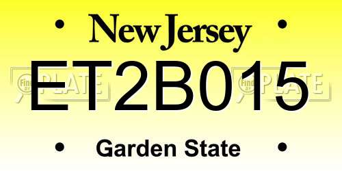 ET2B015 New Jersey License Plate