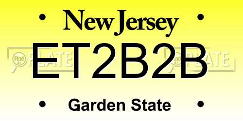 ET2B2B New Jersey License Plate