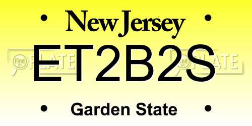ET2B2S New Jersey License Plate
