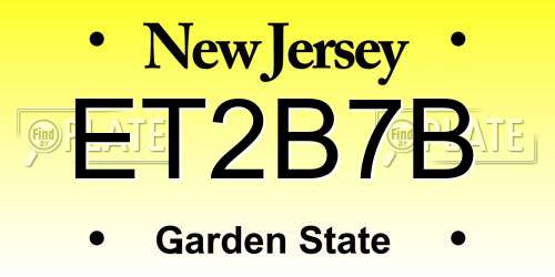 ET2B7B New Jersey License Plate