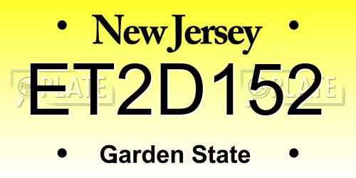 ET2D152 New Jersey License Plate
