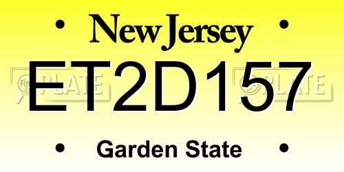 ET2D157 New Jersey License Plate