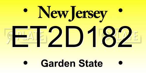ET2D182 New Jersey License Plate