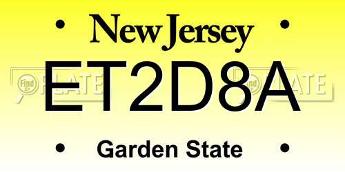 ET2D8A New Jersey License Plate