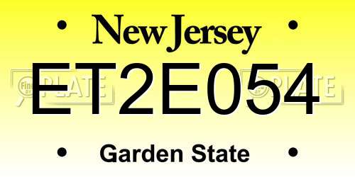 ET2E054 New Jersey License Plate