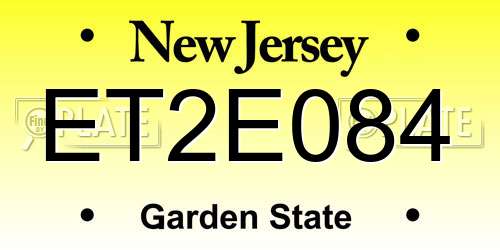 ET2E084 New Jersey License Plate