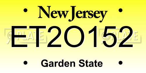 ET2O152 New Jersey License Plate