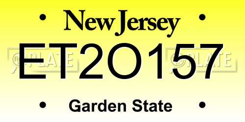 ET2O157 New Jersey License Plate