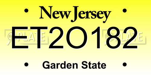 ET2O182 New Jersey License Plate