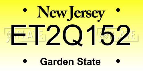ET2Q152 New Jersey License Plate