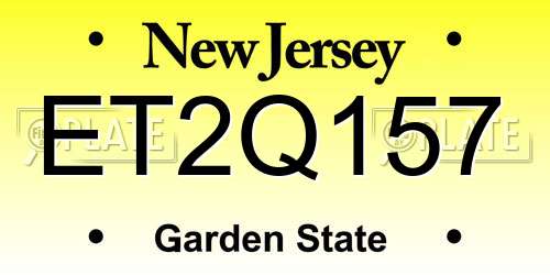 ET2Q157 New Jersey License Plate