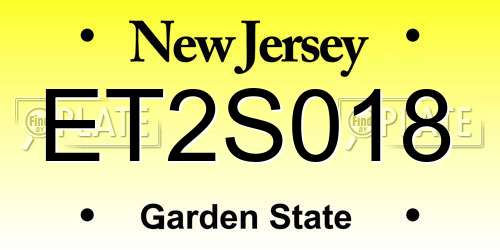 ET2S018 New Jersey License Plate
