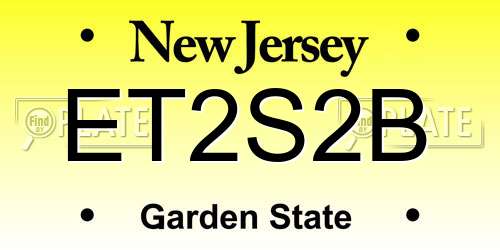 ET2S2B New Jersey License Plate