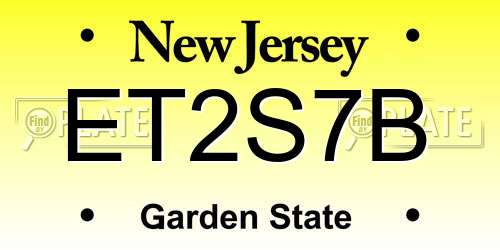 ET2S7B New Jersey License Plate