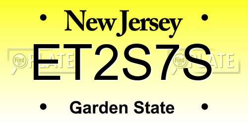 ET2S7S New Jersey License Plate