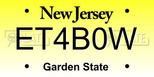 ET4B0W New Jersey License Plate