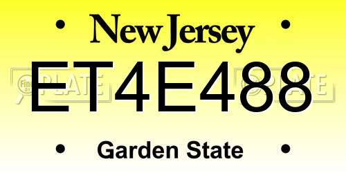 ET4E488 New Jersey License Plate