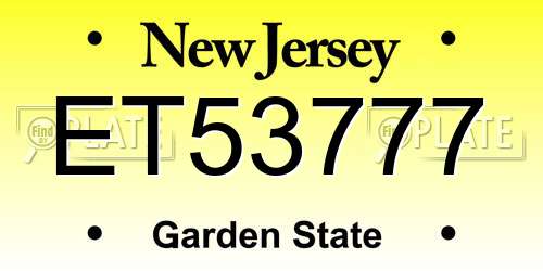 ET53777 New Jersey License Plate