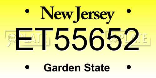 ET55652 New Jersey License Plate