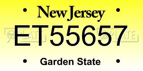 ET55657 New Jersey License Plate