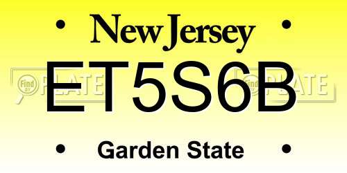 ET5S6B New Jersey License Plate