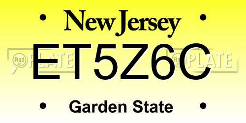 ET5Z6C New Jersey License Plate