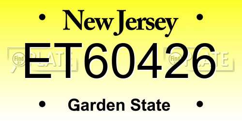 ET60426 New Jersey License Plate
