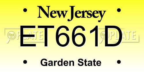 ET661D New Jersey License Plate