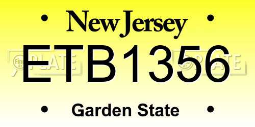 ETB1356 New Jersey License Plate