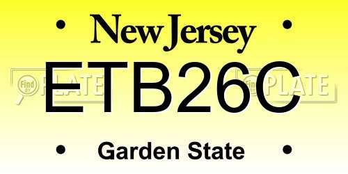 ETB26C New Jersey License Plate