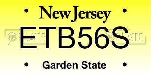 ETB56S New Jersey License Plate