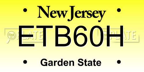 ETB60H New Jersey License Plate