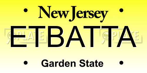 ETBATTA New Jersey License Plate