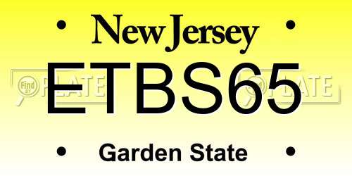 ETBS65 New Jersey License Plate