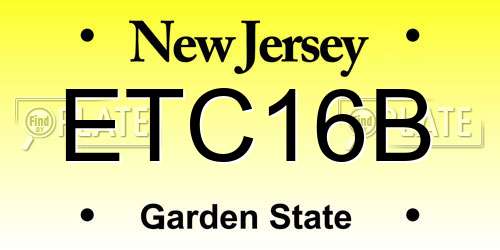 ETC16B New Jersey License Plate
