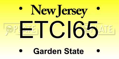 ETCI65 New Jersey License Plate