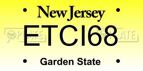 ETCI68 New Jersey License Plate