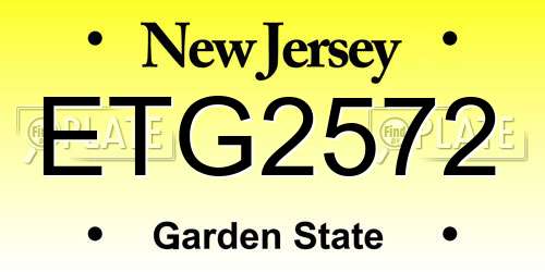ETG2572 New Jersey License Plate