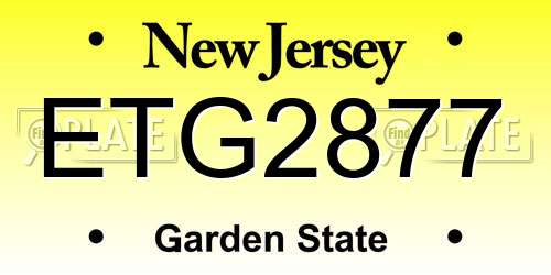 ETG2877 New Jersey License Plate