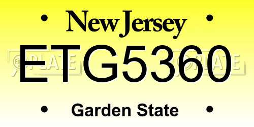 ETG5360 New Jersey License Plate