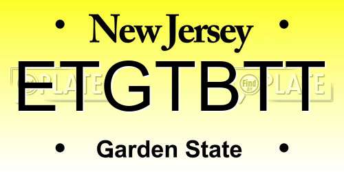 ETGTBTT New Jersey License Plate