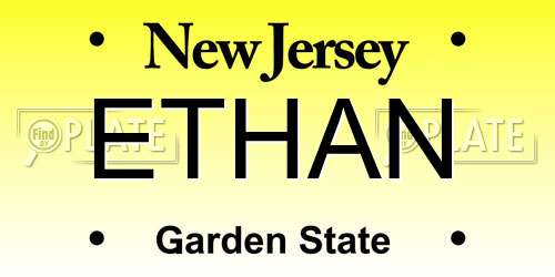 ETHAN New Jersey License Plate