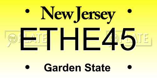 ETHE45 New Jersey License Plate