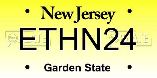 ETHN24 New Jersey License Plate