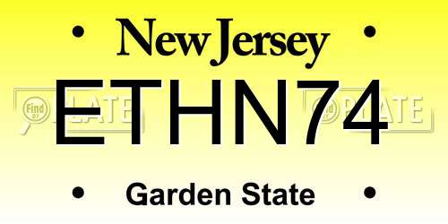 ETHN74 New Jersey License Plate