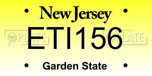 ETI156 New Jersey License Plate