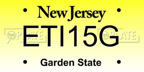 ETI15G New Jersey License Plate