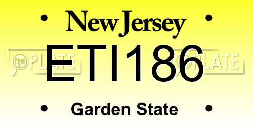 ETI186 New Jersey License Plate